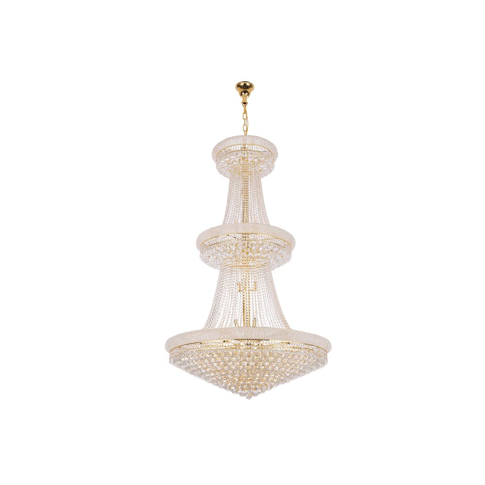 Primo 38 light Gold Chandelier Clear Royal Cut Crystal