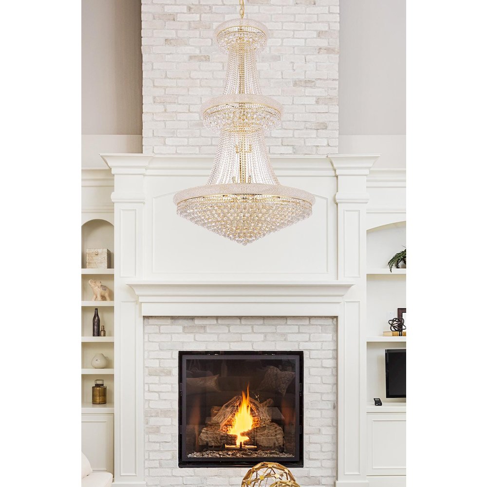 Primo 38 light Gold Chandelier Clear Royal Cut Crystal