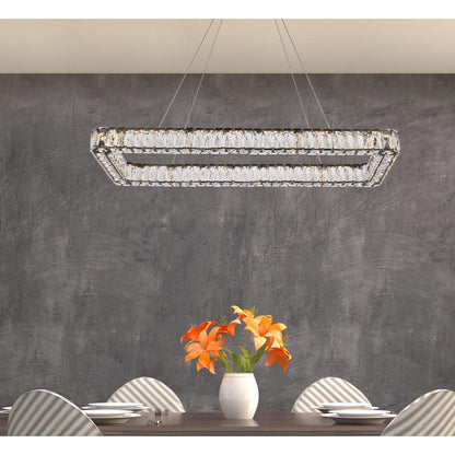 Monroe 42 inch LED Single rectangle pendant in black