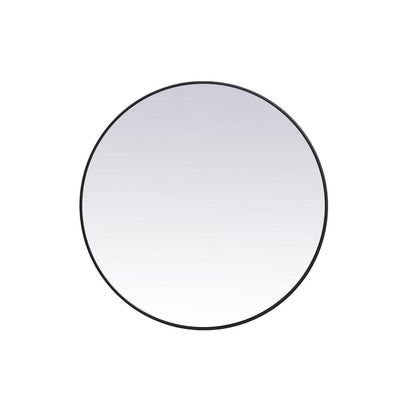 Metal frame round mirror 39 inch in Black