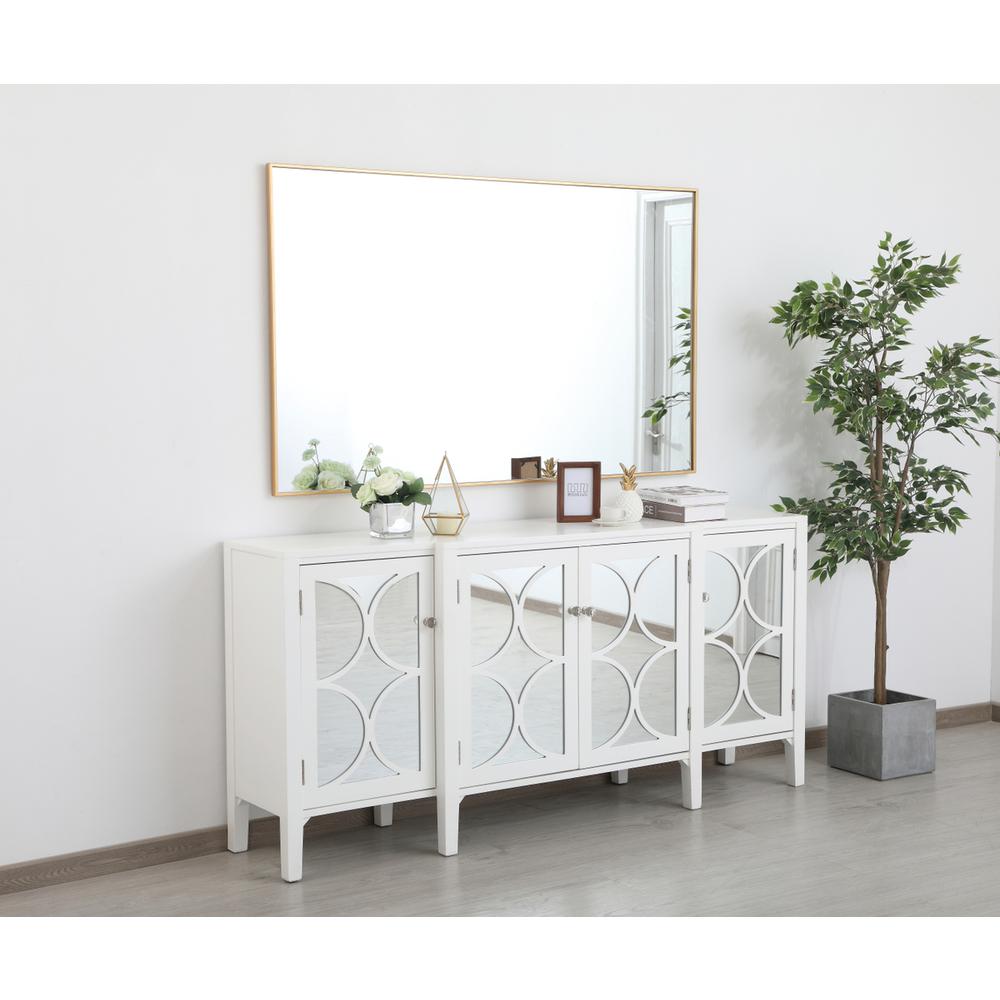 Metal frame rectangle mirror 36 inch in Brass