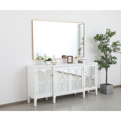 Metal frame rectangle mirror 36 inch in Brass