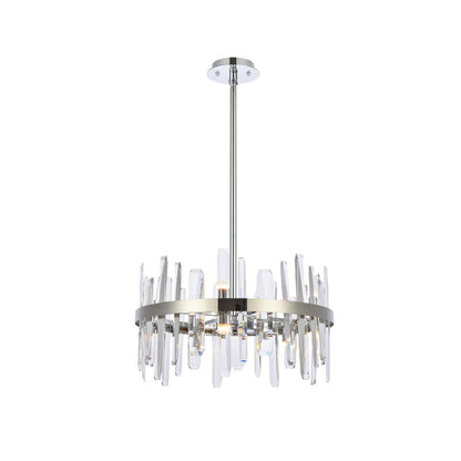 Serena 20 inch crystal round pendant in chrome