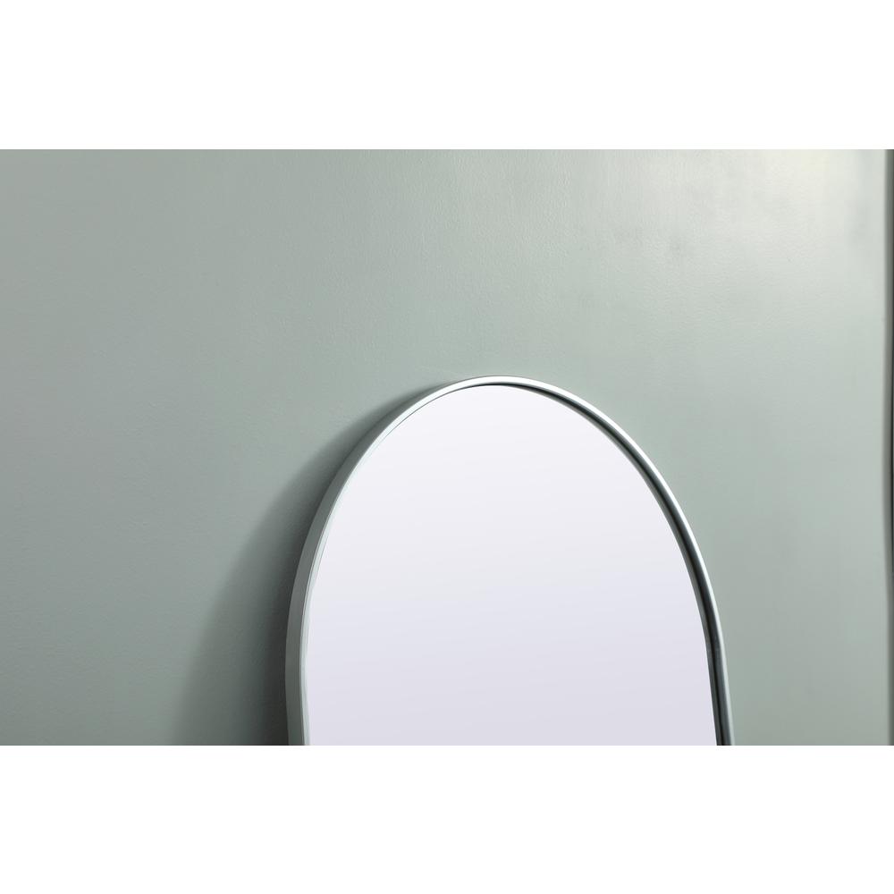 Metal Frame Arch Full Length Mirror 28x74 Inch in Silver
