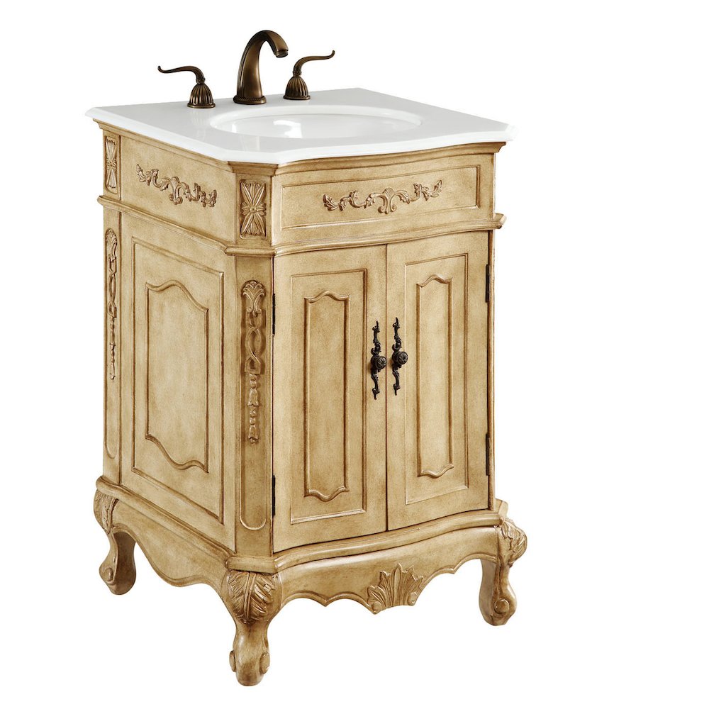24 inch Single Bathroom vanity in Antique Beige