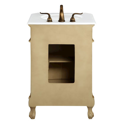 24 inch Single Bathroom vanity in Antique Beige