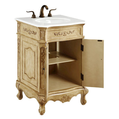 24 inch Single Bathroom vanity in Antique Beige