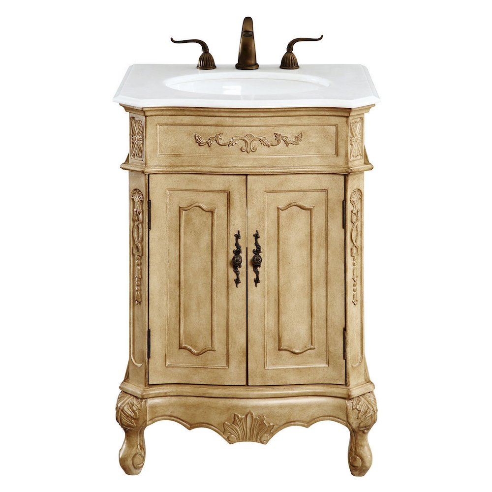 24 inch Single Bathroom vanity in Antique Beige