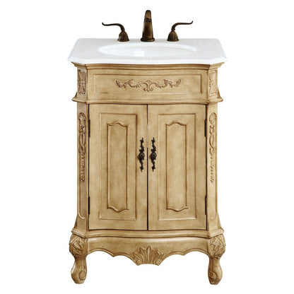 24 inch Single Bathroom vanity in Antique Beige