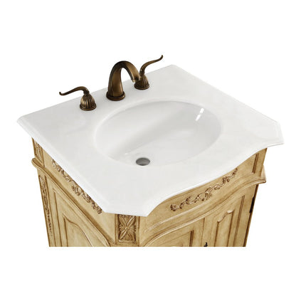 24 inch Single Bathroom vanity in Antique Beige