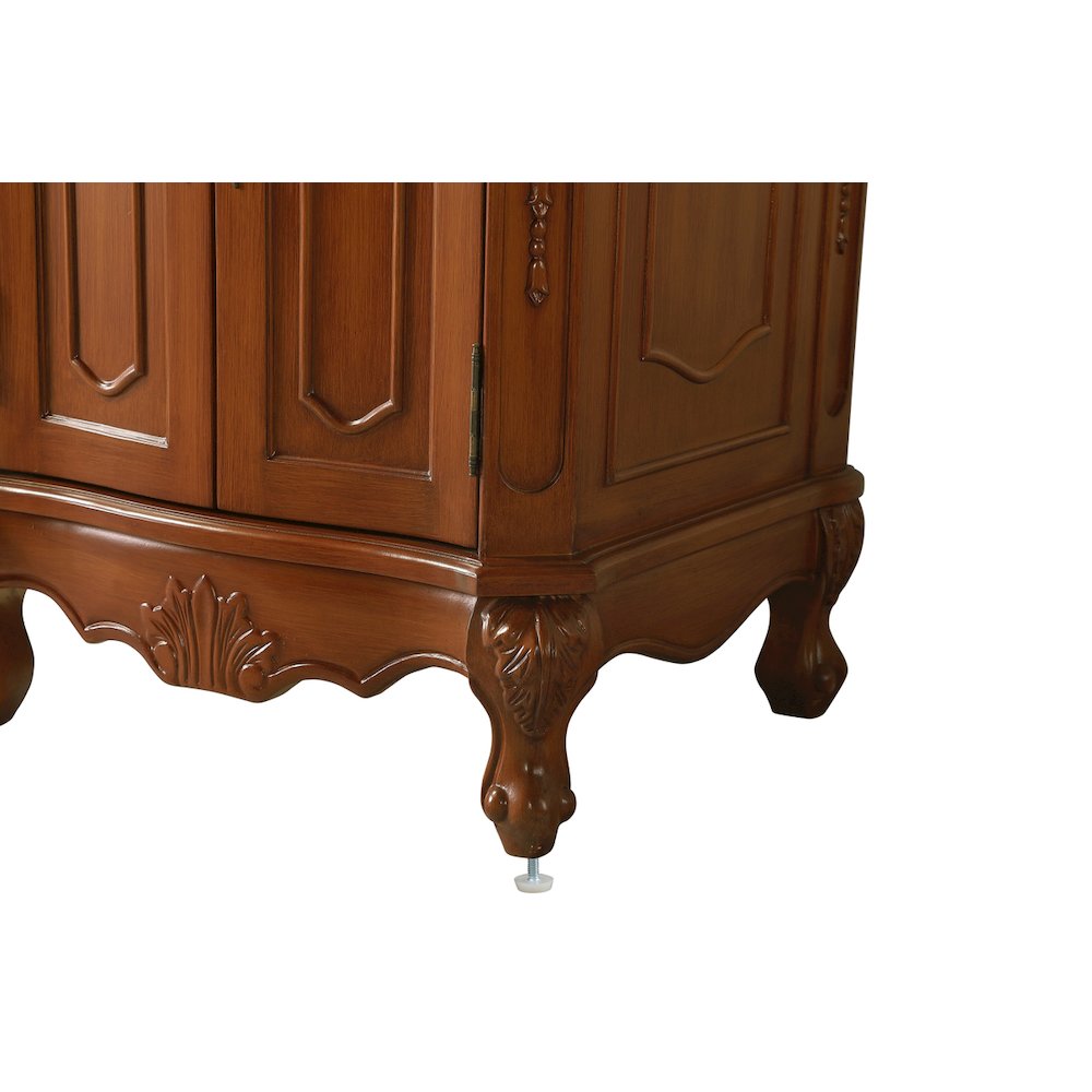 24 inch Single Bathroom vanity in Brown with ivory white engineered marble