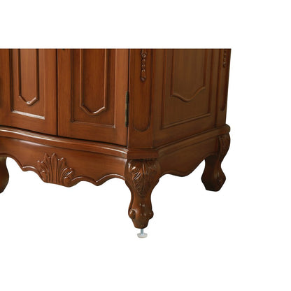 24 inch Single Bathroom vanity in Brown with ivory white engineered marble