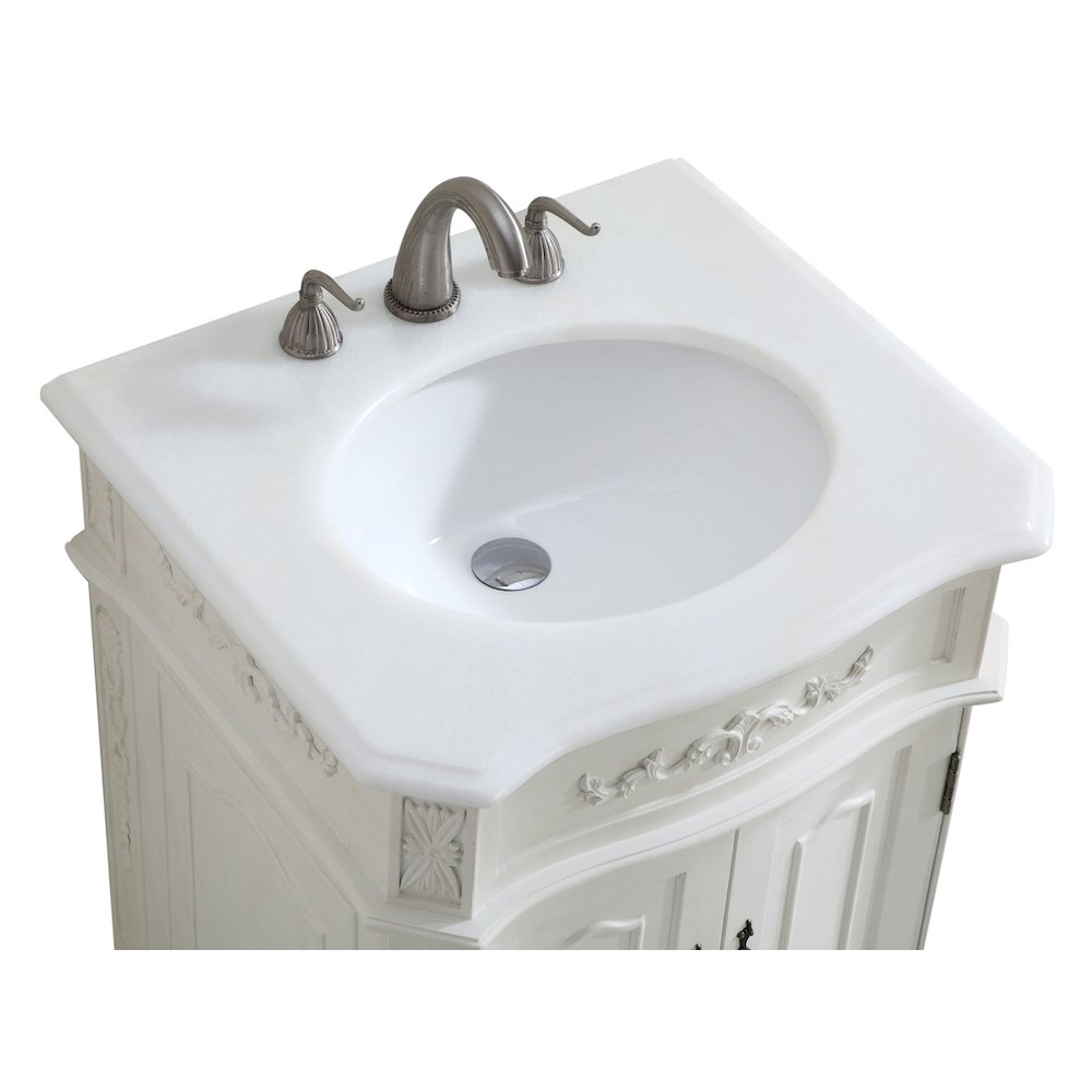 24 inch Single Bathroom vanity in Antique White