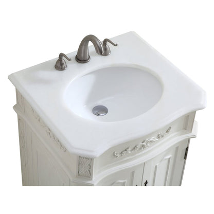 24 inch Single Bathroom vanity in Antique White
