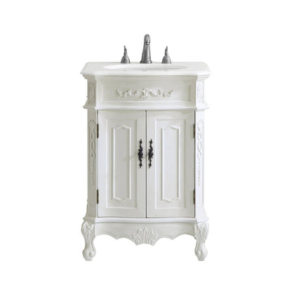 24 inch Single Bathroom vanity in Antique White