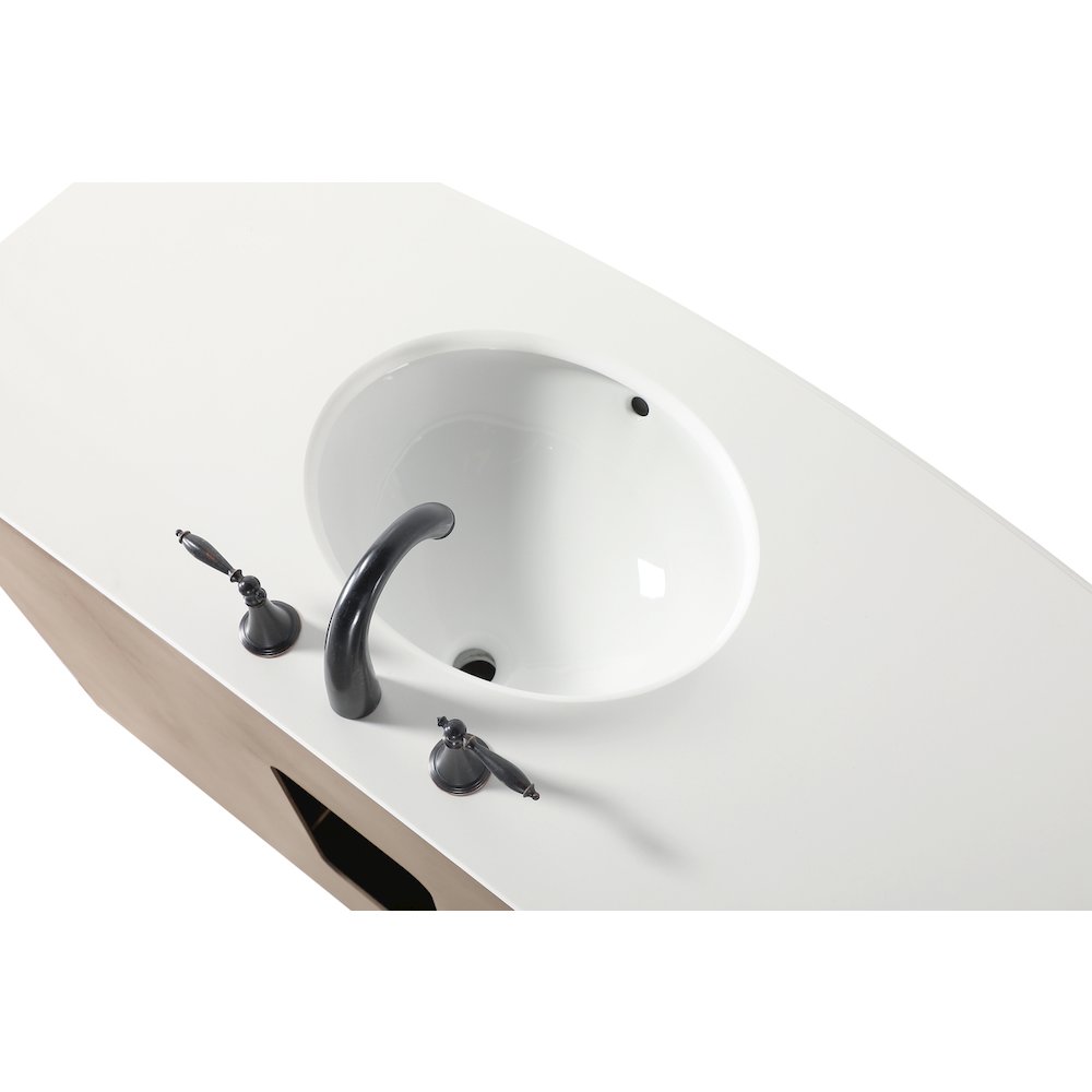 27 inch Single Bathroom vanity in Brown with ivory white engineered marble
