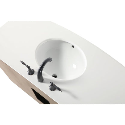 27 inch Single Bathroom vanity in Brown with ivory white engineered marble