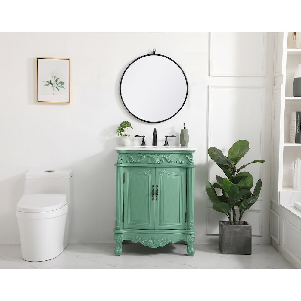 27 inch Single Bathroom vanity in vintage mint