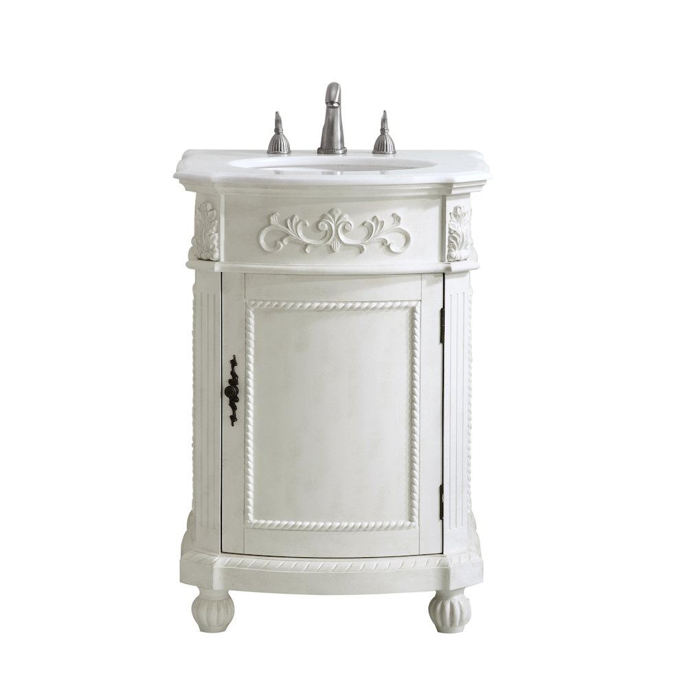 24 inch Single Bathroom vanity in Antique White