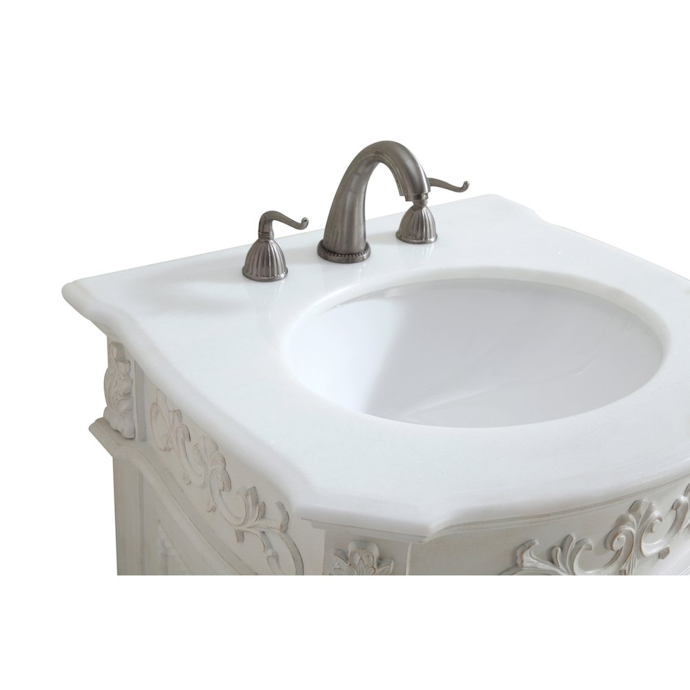 24 inch Single Bathroom vanity in Antique White