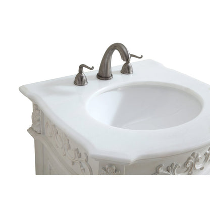 24 inch Single Bathroom vanity in Antique White