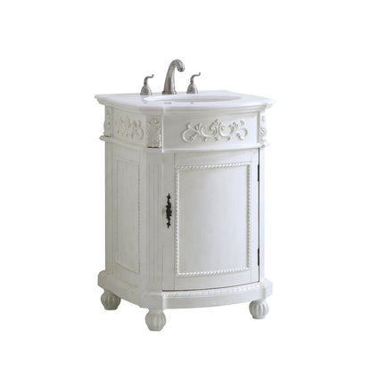 24 inch Single Bathroom vanity in Antique White