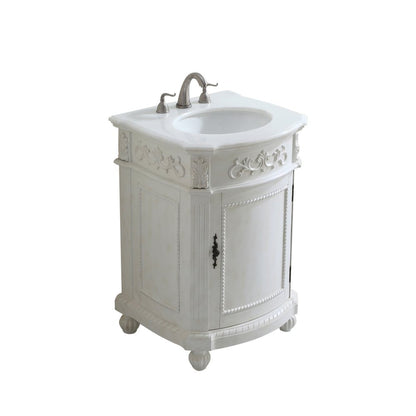 24 inch Single Bathroom vanity in Antique White