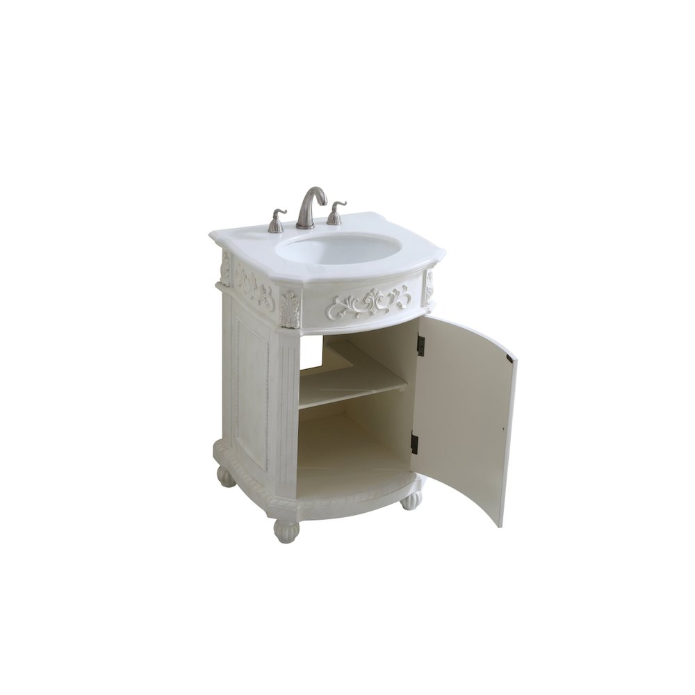 24 inch Single Bathroom vanity in Antique White