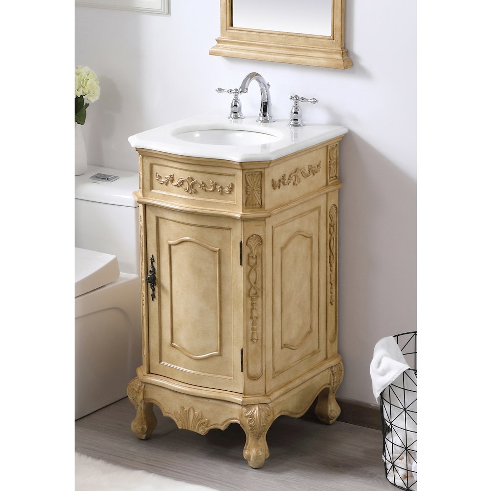 24 inch Single Bathroom vanity in Antique Beige