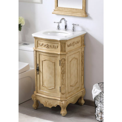 24 inch Single Bathroom vanity in Antique Beige