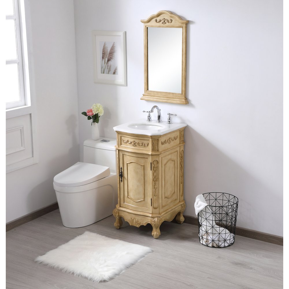 24 inch Single Bathroom vanity in Antique Beige