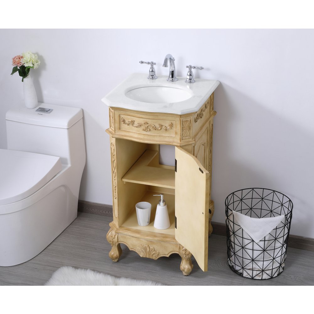24 inch Single Bathroom vanity in Antique Beige