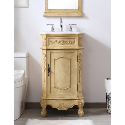 24 inch Single Bathroom vanity in Antique Beige