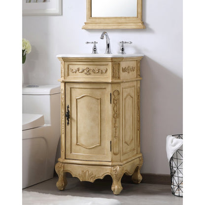 24 inch Single Bathroom vanity in Antique Beige