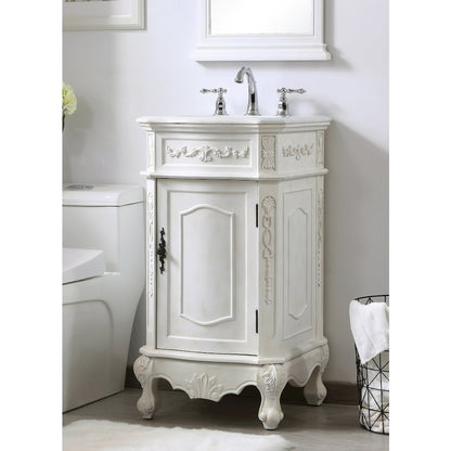 19 inch Single Bathroom vanity in antique white