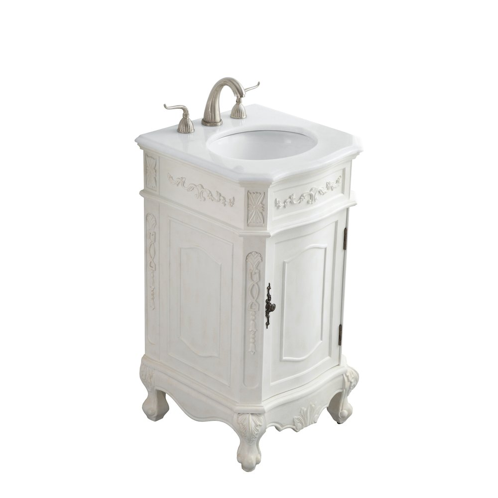 19 inch Single Bathroom vanity in antique white