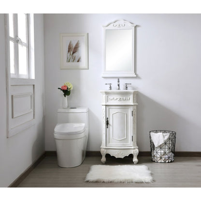 19 inch Single Bathroom vanity in antique white