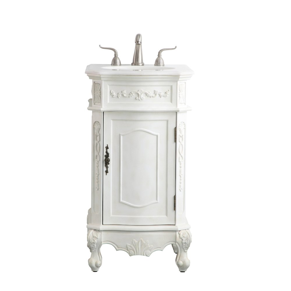 19 inch Single Bathroom vanity in antique white