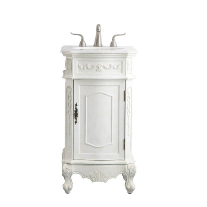 19 inch Single Bathroom vanity in antique white