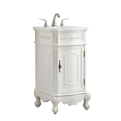 19 inch Single Bathroom vanity in antique white