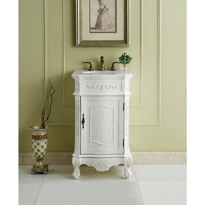 21 inch Single Bathroom vanity in Antique White