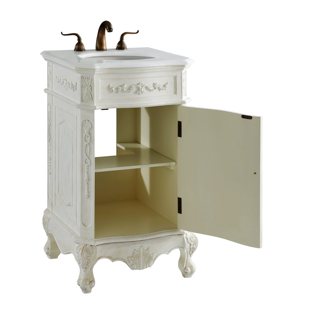 21 inch Single Bathroom vanity in Antique White