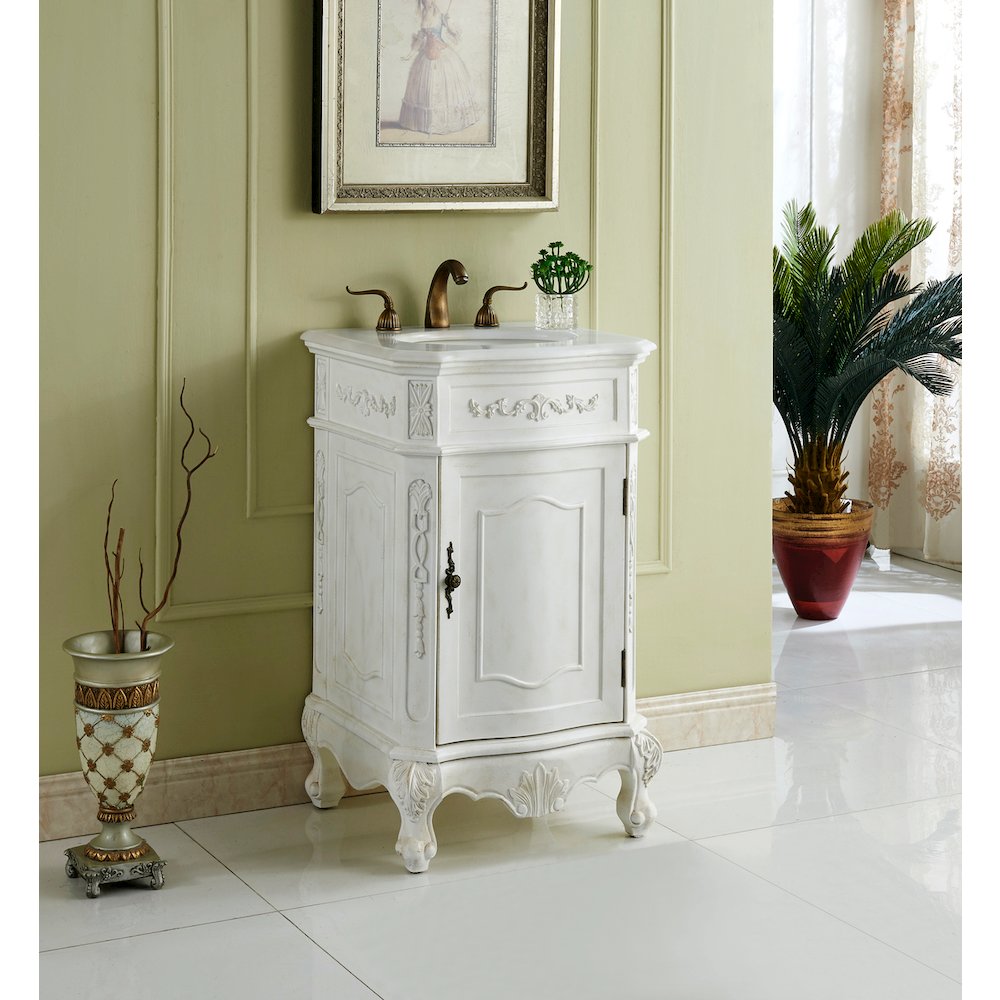 21 inch Single Bathroom vanity in Antique White