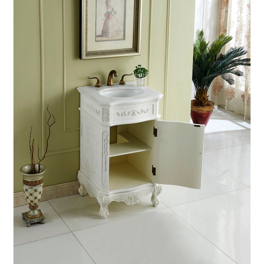 21 inch Single Bathroom vanity in Antique White