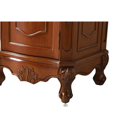 21 inch Single Bathroom vanity in Teak Color with ivory white engineered marble