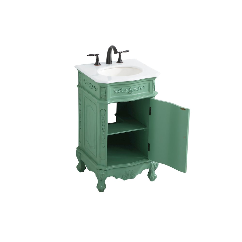 21 inch Single Bathroom vanity in vintage mint