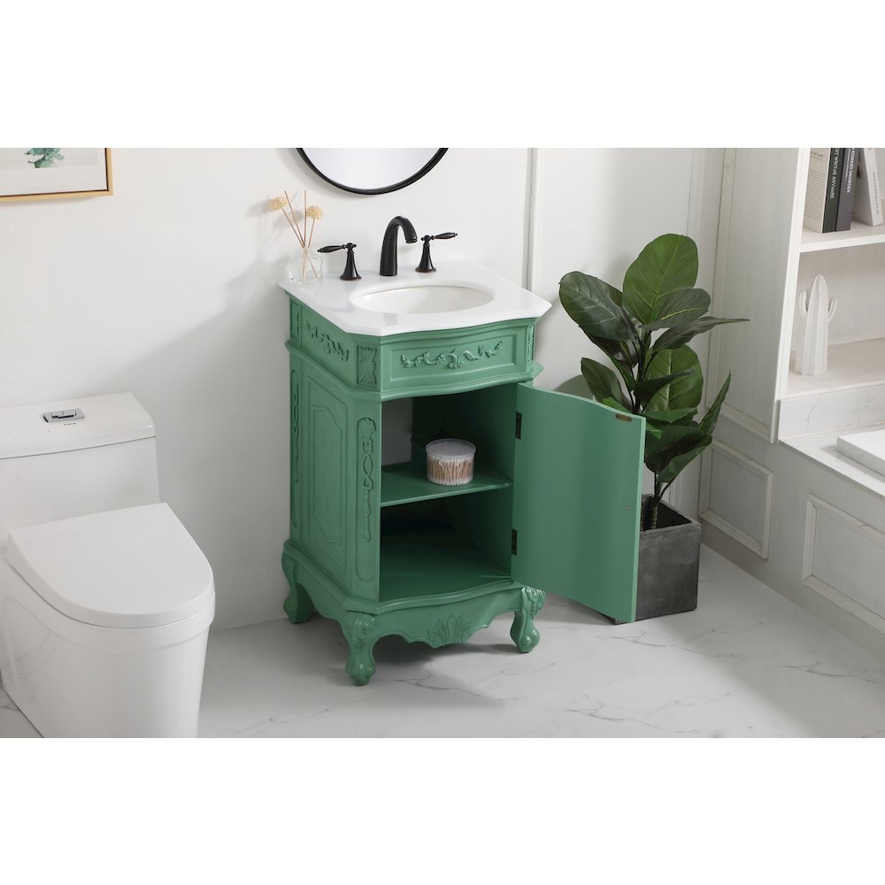 21 inch Single Bathroom vanity in vintage mint