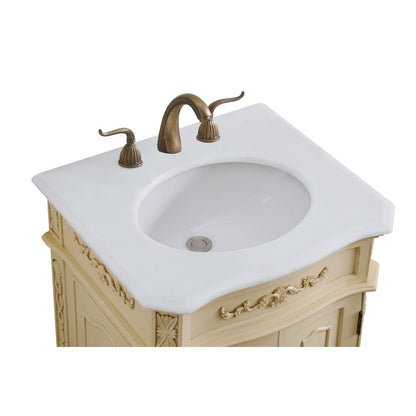 24 inch Single Bathroom vanity in light antique beige
