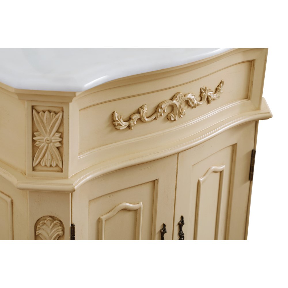 24 inch Single Bathroom vanity in light antique beige
