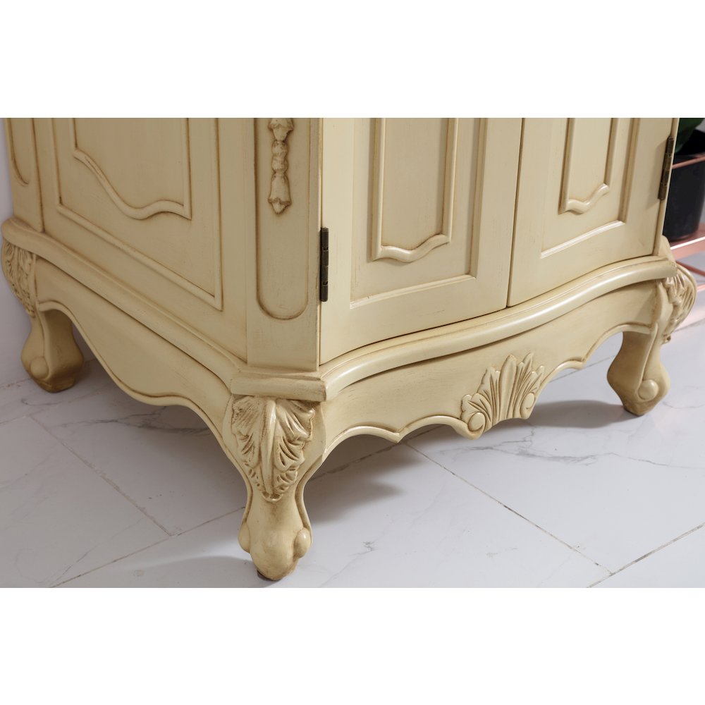 24 inch Single Bathroom vanity in light antique beige
